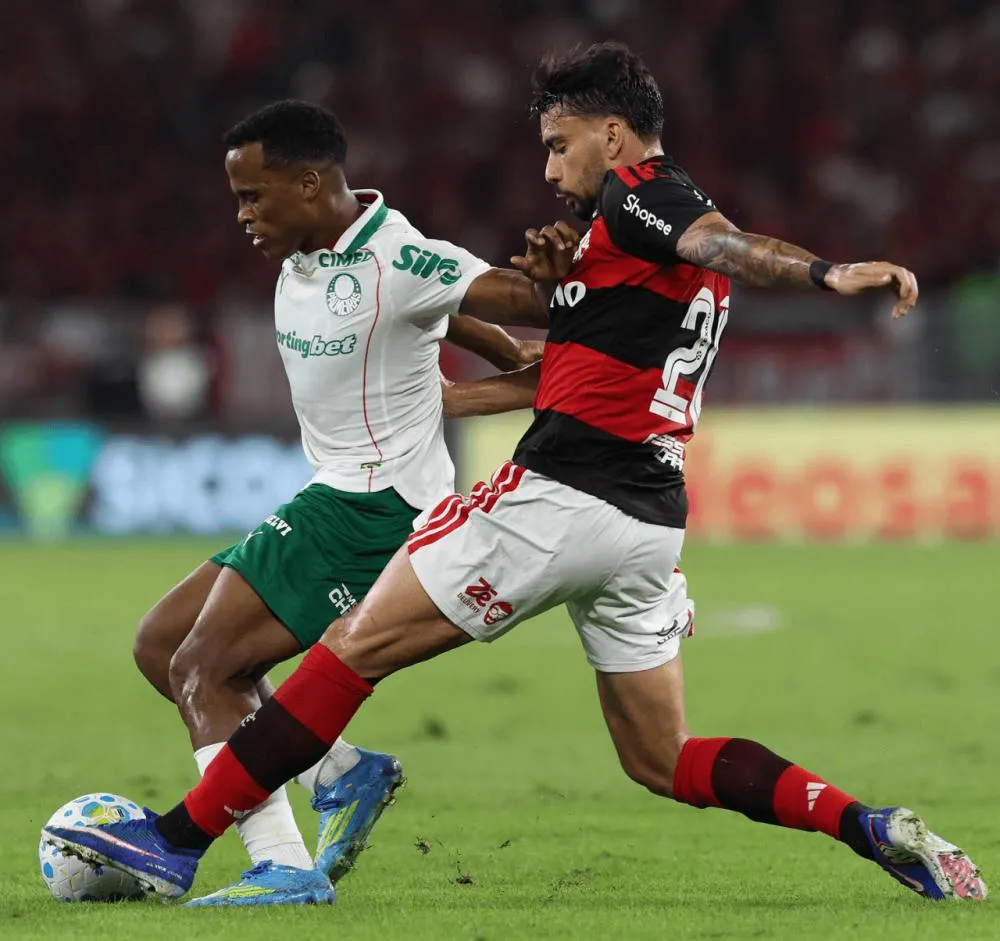 Palmeiras e Flamengo travam disputa ferrenha pela liderança do Brasileirão. Créditos: Cesar Greco/Palmeiras