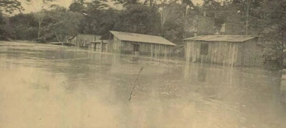  O avanço das águas do Paranazão em registro da década de 1980 — foto: Jornal Nosso Tempo/reprodução